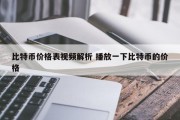 比特币价格表视频解析 播放一下比特币的价格