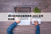 2018比特币价格预测表 2018 比特币价格